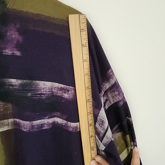 Q’Neel Women Abstract Printed A-Line Tunic, Plum/Ochre Sz 6 Viscose Blend Casual - Picture 12 of 15